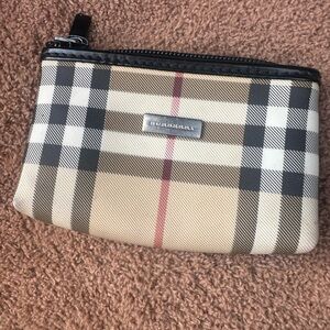Burberry Beige and Black Checkered Wallet